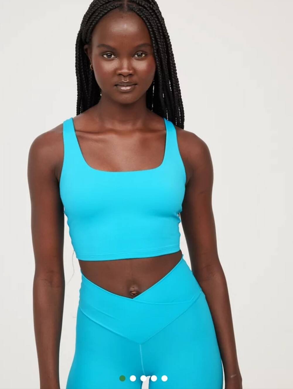 aerie Bright Turquoise Scoop Neck Crop Sports Bra